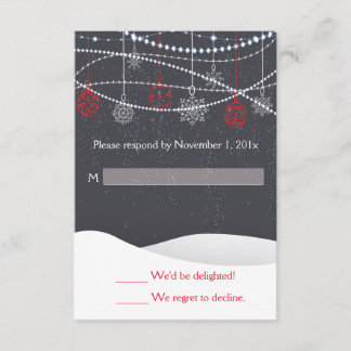 Winterschnee Weihnachten Hochzeit RSVP-Karte RSVP Karte