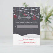 Winterschnee Weihnachten Hochzeit RSVP-Karte RSVP Karte (Stehend Vorderseite)