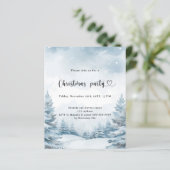 Winterschnee Weihnachten Party Einladung (Stehend Vorderseite)