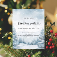 Winterschnee Weihnachten Party Einladung