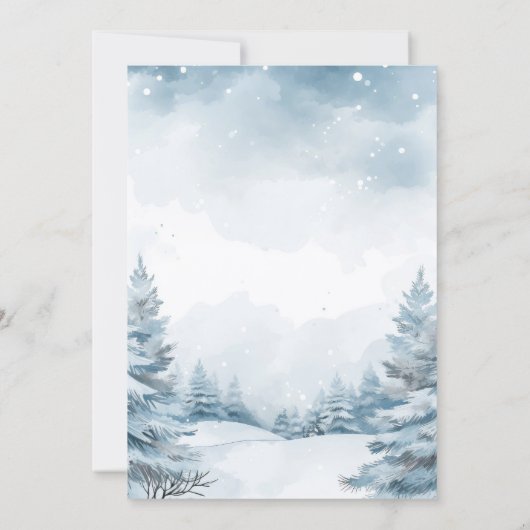 Winterschnee Weihnachten Party Einladung (Rückseite)