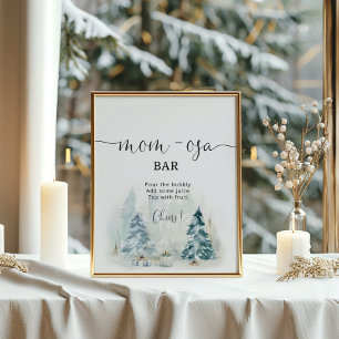 Winterschnee Weihnachtsbaum Mama-osa-Bar Poster