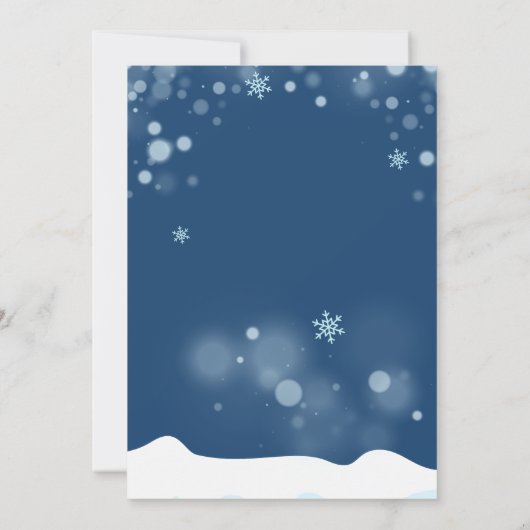 Winterschnee Weihnachtsfeier Einladung (Rückseite)