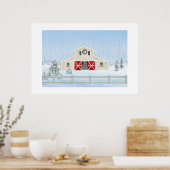 Winterschnee Weihnachtsstall Extra Große Print Poster (Küche)