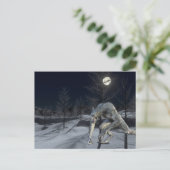 Winterschnee Werewolf Beängstigendes Halloween Postkarte (Stehend Vorderseite)