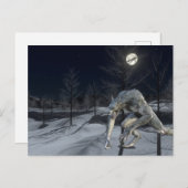 Winterschnee Werewolf Beängstigendes Halloween Postkarte (Vorne/Hinten)