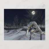 Winterschnee Werewolf Beängstigendes Halloween Postkarte (Vorderseite)
