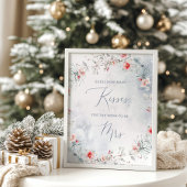 Winterschnee Wie viele Küsse Brautparty Spiel Poster