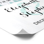 Winterschnee Wonderland Birds Rentier Hochzeitszei Poster (Ecke)