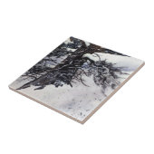 Winterschneeabdrift Pinien Landschaft Tile Fliese (Seite)