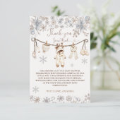 WinterschneeBaby-Dusche Dankeskarte (Stehend Vorderseite)