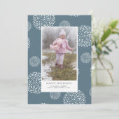 Winterschneeball Foto Feiertagskarte (Stehend Vorderseite)