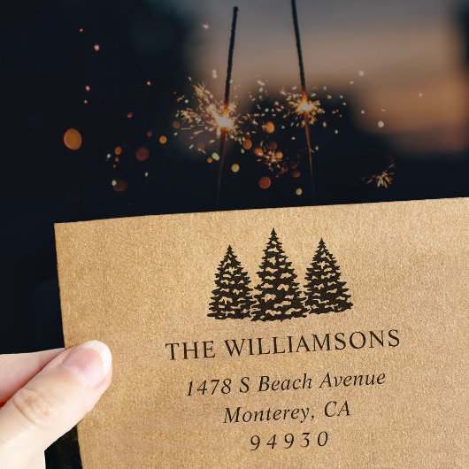 Winterschneebaum-Rücksendeadresse Permastempel