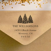 Winterschneebaum-Rücksendeadresse Permastempel