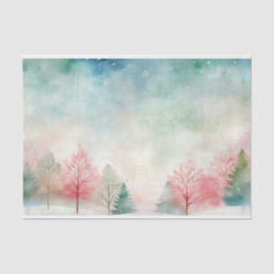 Winterschneebaum und Himmelsmuster Seidenpapier