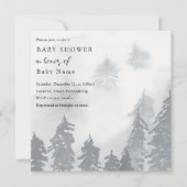 Winterschneebäume Babydusche Einladung (Vorderseite)
