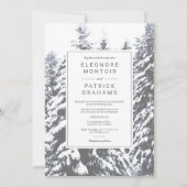 Winterschneebäume Foto Hochzeit Einladung (Vorderseite)