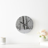 Winterschneebaume - - runde wanduhr (Zuhause)