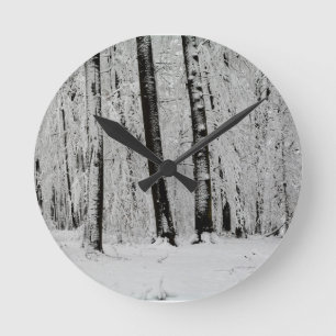 Winterschneebaume - - runde wanduhr