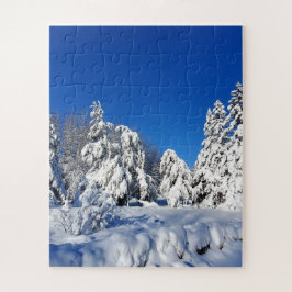 Winterschneebedeckte Bäume Puzzle