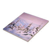 Winterschneebedeckte Kiefern und Berge Fliese (Seite)