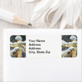 Winterschneebedeckter Landzaun, Schneeflocken. (Insitu)