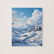 Winterschneeberg im Country-Puzzle