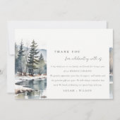 Winterschneeberg Landschaft Seenlandschaft Hochzei Dankeskarte (Vorderseite)