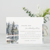 Winterschneeberg Landschaft Seenlandschaft Hochzei Dankeskarte (Stehend Vorderseite)