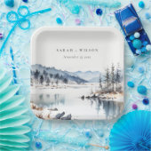 Winterschneeberg Landschaft Seenlandschaft Hochzei Pappteller (Party)