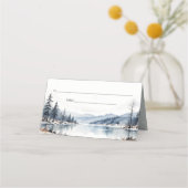 Winterschneeberg Landschaft Seenlandschaft Hochzei Platzkarte (Rückseite)
