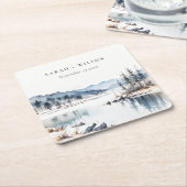 Winterschneeberg Landschaft Seenlandschaft Hochzei Rechteckiger Pappuntersetzer (angewinkelt)