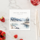 Winterschneeberg Landschaft Seenlandschaft Hochzei Serviette (Beispiel)