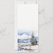 Winterschneeberglandschaft Hochzeitmenü Einladung (Rückseite)