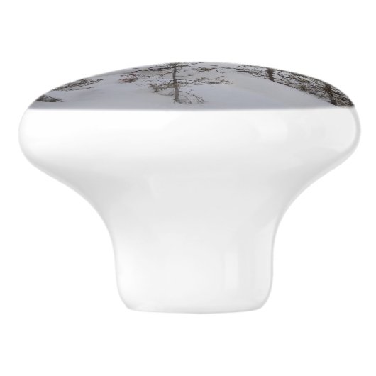 Winterschneebergszene in Montana Keramikknauf (Seitenansicht)