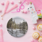 Winterschneebergszene in Montana Pappteller (Party)