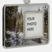 Winterschneebergszene in Montana Rahmen-Ornament Silber (Rechts)