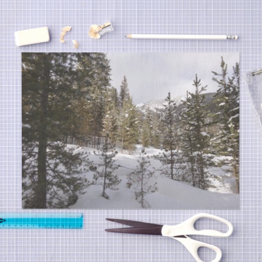 Winterschneebergszene in Montana Seidenpapier (Handwerk)