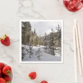 Winterschneebergszene in Montana Serviette (Beispiel)