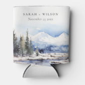 Winterschneebergwelt Hochzeit Dosenkühler (Vorderseite)