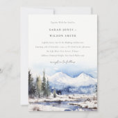 Winterschneebergwelt Hochzeit Einladung (Vorderseite)