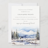 Winterschneebergwelt Skigebiet Geburtstag Einladung (Vorderseite)