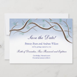 Winterschneebründe Save the Date Karte