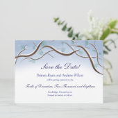 Winterschneebründe Save the Date Karte (Stehend Vorderseite)