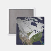 Winterschneedecke auf der Nordhalbkugel Magnet (Vorderseite/Rückseite)