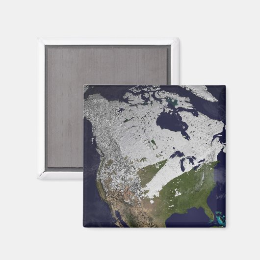 Winterschneedecke auf der Nordhalbkugel Magnet (Vorderseite/Rückseite)