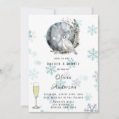 Winterschneedecke Brunch & Bubbly Einladung (Vorderseite)