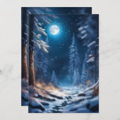 Winterschneedesign Feiertagskarte (Vorne/Hinten)