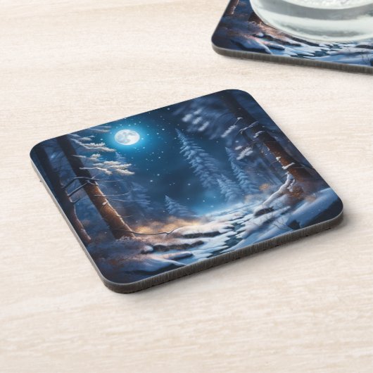 Winterschneedesign Getränkeuntersetzer (Linke Seite)