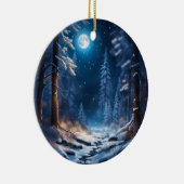 Winterschneedesign Keramik Ornament (Rechts)